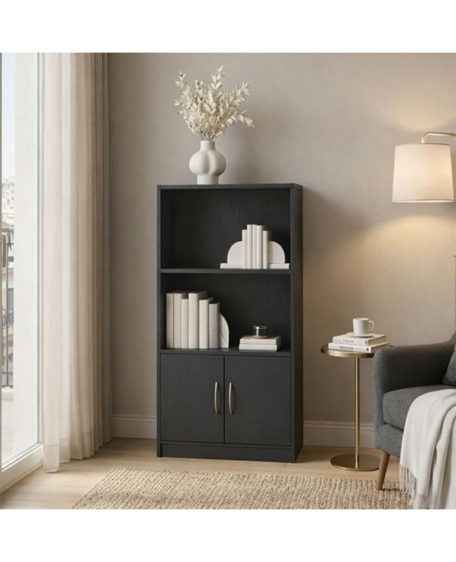 Βιβλιοθήκη Tekaro ανθρακί 60x30x120εκ