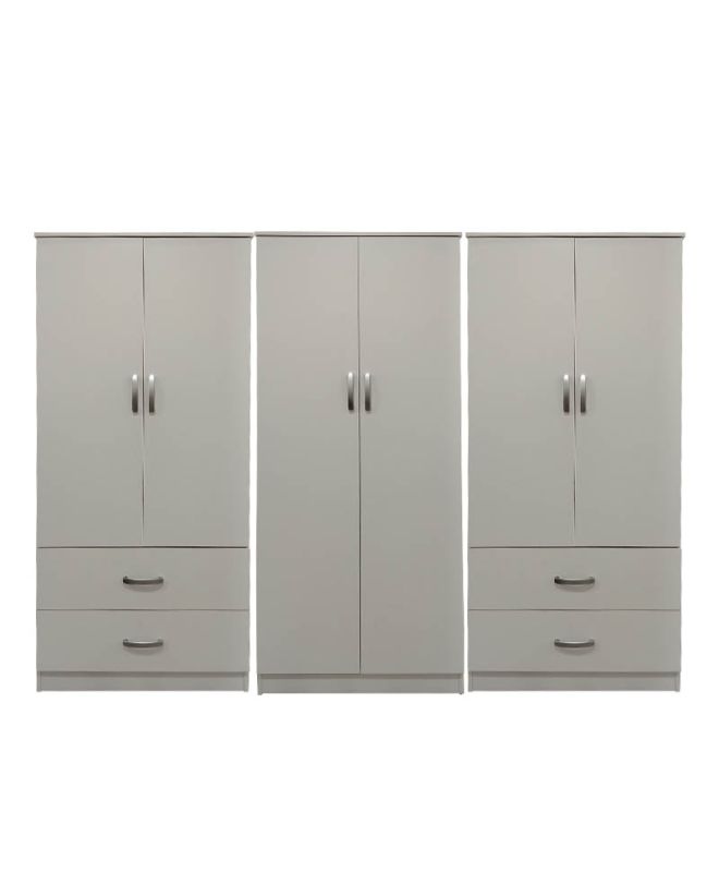 Ντουλάπα εξάφυλλη Athos λευκή 240x42x180εκ