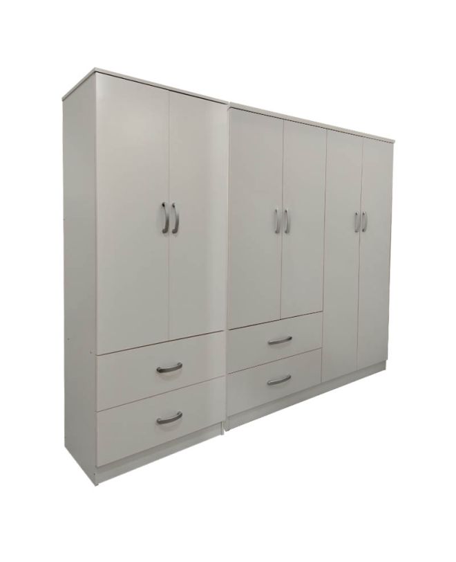 Ντουλάπα εξάφυλλη Athos λευκή 200,5x42x180εκ
