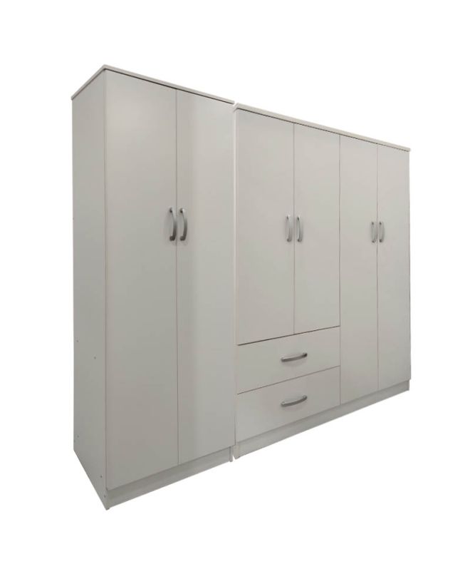 Ντουλάπα εξάφυλλη Athos Ι λευκή 200,5x42x180εκ