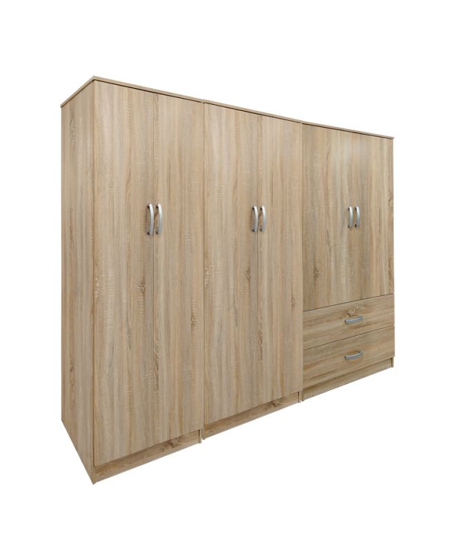 Ντουλάπα εξάφυλλη Athos I sonoma 240x42x180εκ