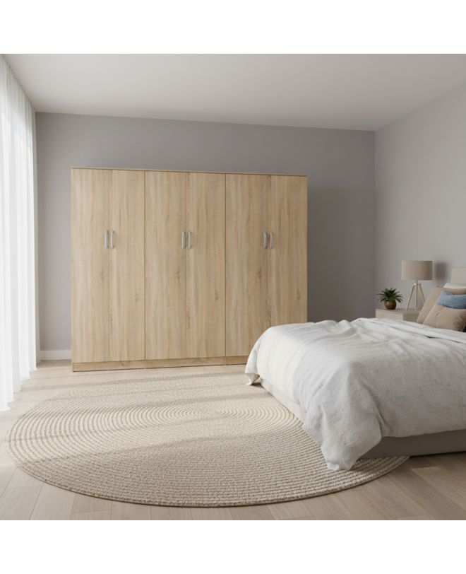 Ντουλάπα εξάφυλλη Athos ΙΙ sonoma 240x42x180εκ