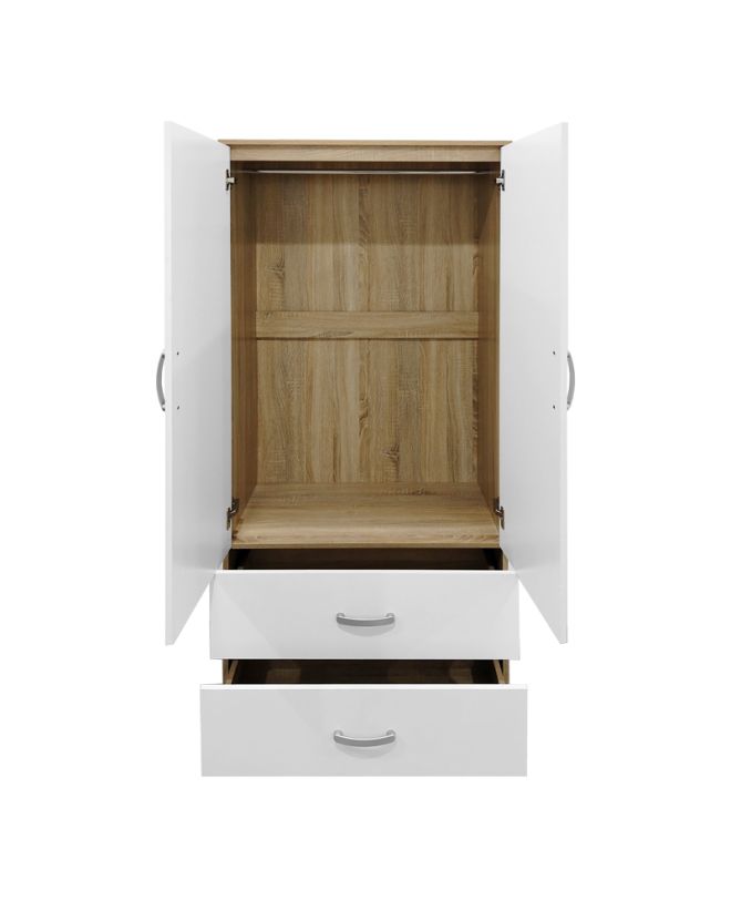 Ντουλάπα εξάφυλλη Athos I sonoma-λευκό 240x42x180εκ