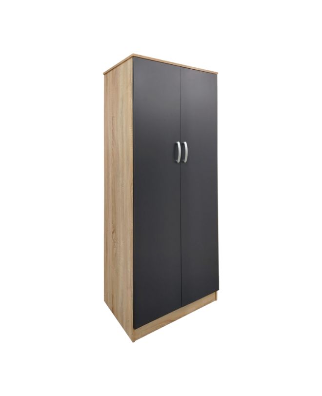 Ντουλάπα τετράφυλλη Athos Ι sonoma-ανθρακί 160x42x180εκ