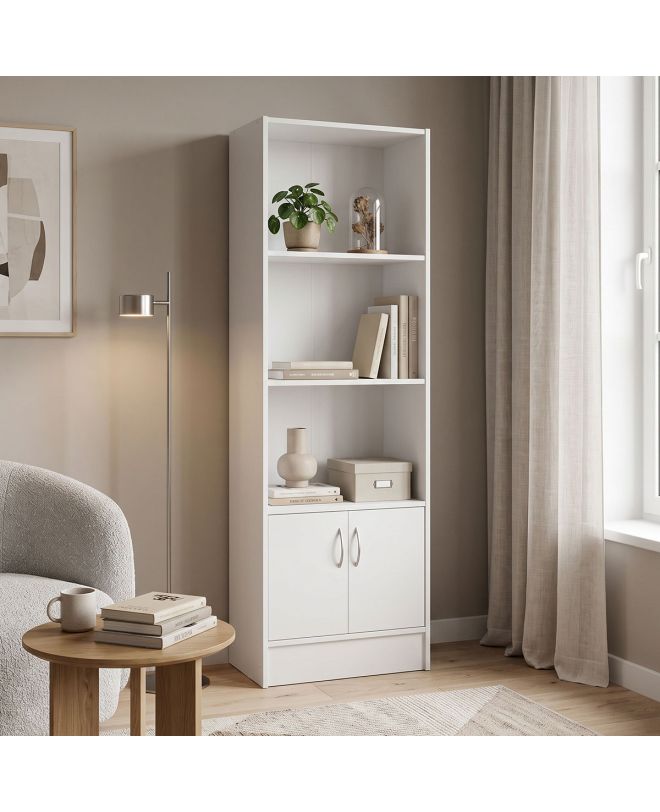 Βιβλιοθήκη Tekaro λευκό 57x33x180εκ
