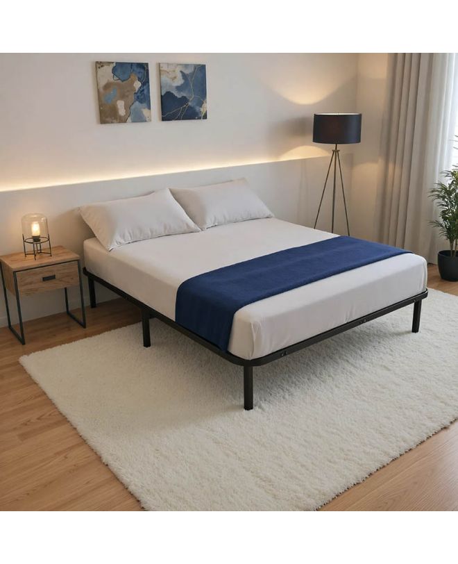Κρεβάτι-υπόστρωμα Amaso μεταλλικό μαύρο 160x200x28εκ