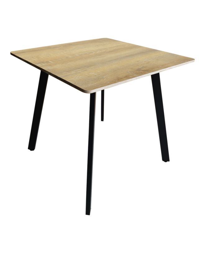 Τραπέζι Squaro sonoma mdf με μαύρα μεταλλικά πόδια 80x80x75εκ