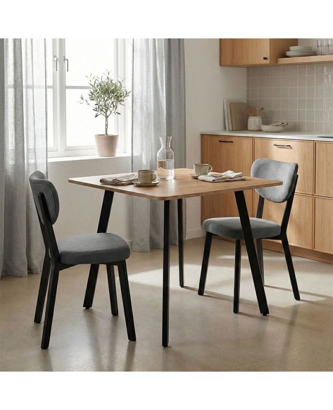 Τραπέζι Squaro sonoma mdf με μαύρα μεταλλικά πόδια 80x80x75εκ