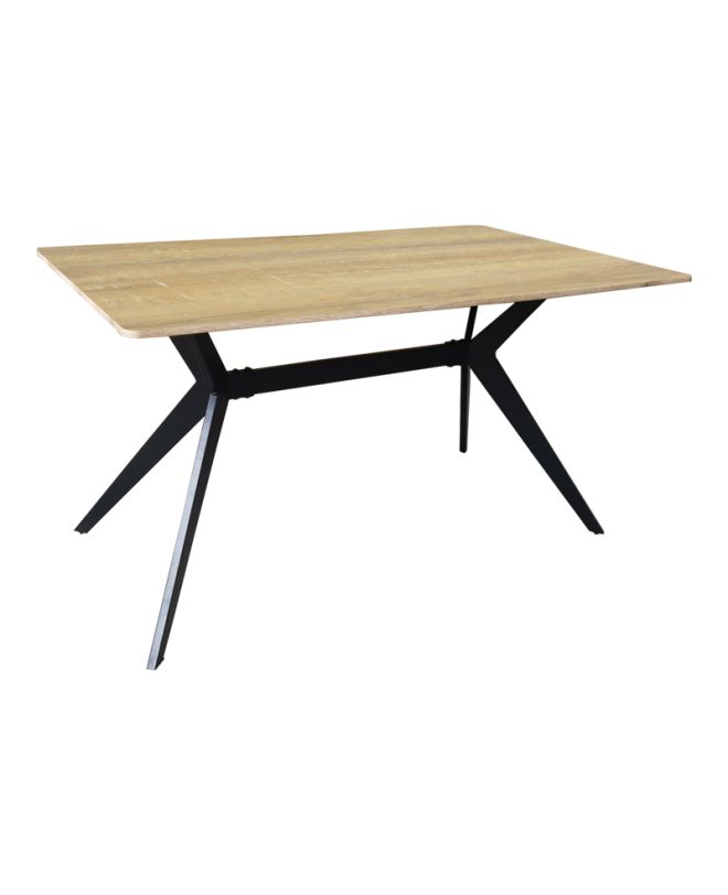 Τραπέζι Ezali sonoma mdf με μαύρα μεταλλικά πόδια 140x80x75εκ