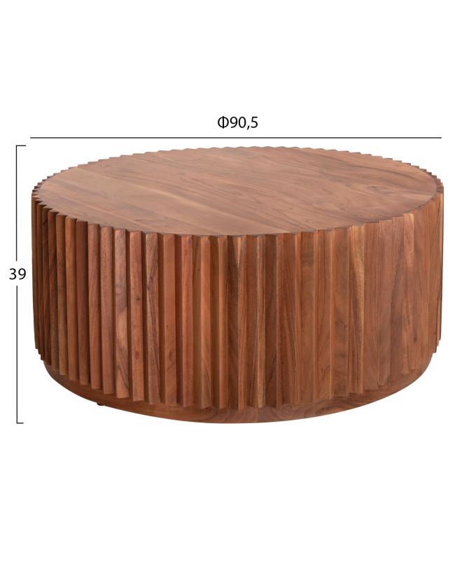 ΤΡΑΠΕΖΙ ΣΑΛΟΝΙΟΥ ΣΤΡΟΓΓΥΛΟ SEDGE HM9695 ΜΑΣΙΦ ΑΚΑΚΙΑ-ΦΥΣΙΚΟ ΧΡΩΜΑ Φ90Χ38Υεκ.