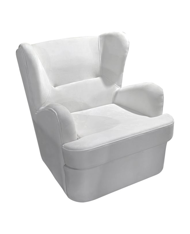 Πολυθρόνα Regalo βελούδο σε λευκή απόχρωση 75x88x85εκ