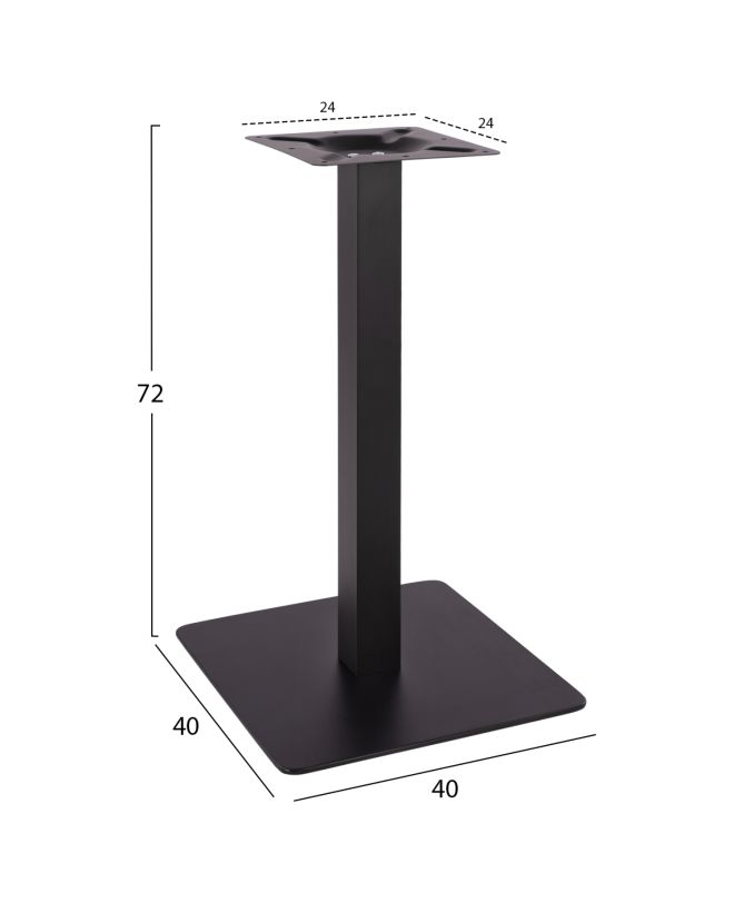 ΒΑΣΗ ΜΕΤΑΛΛΙΚΗ ΜΑΥΡΗ ΜΑΤ 40X40X72Υεκ. HM414.11