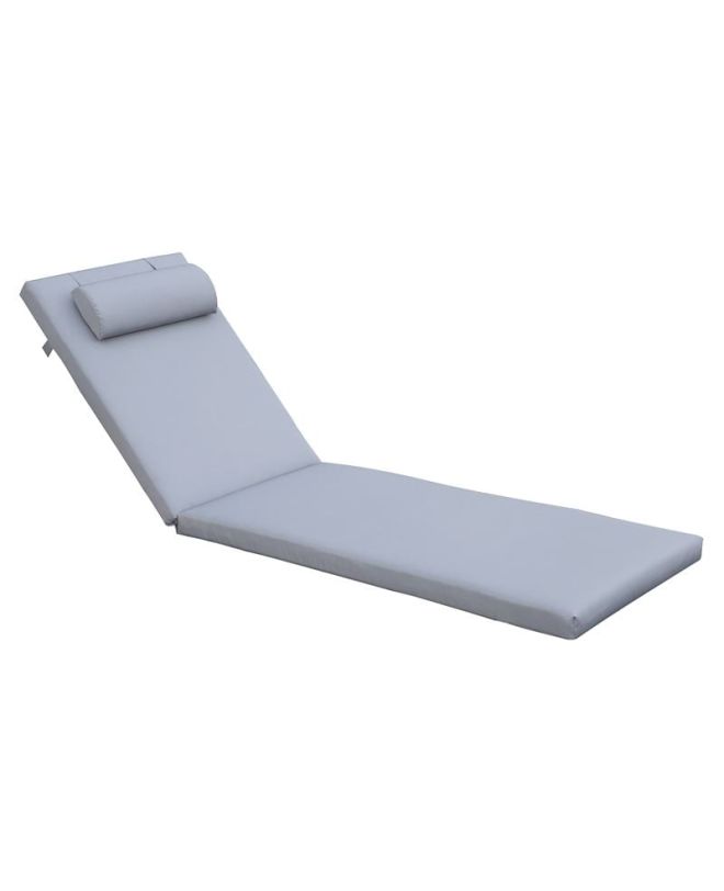 SUNLOUNGER Μαξιλάρι Ξαπλώστρας με Προσκέφαλο, Ύφασμα Water Repellent Γκρι, Φερμουάρ