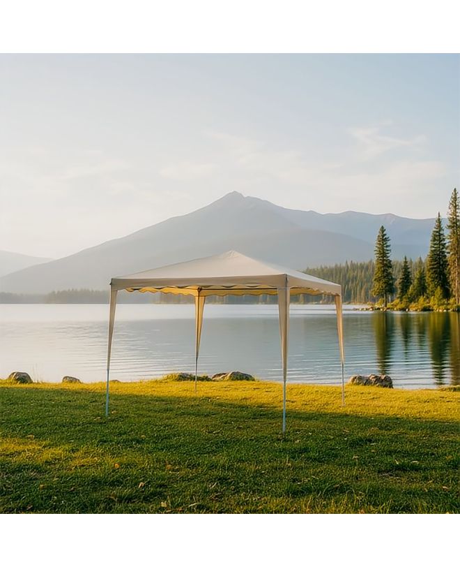 Κιόσκι Gazebo μεταλλικός σκελετός - ύφασμα μπεζ 3x3m