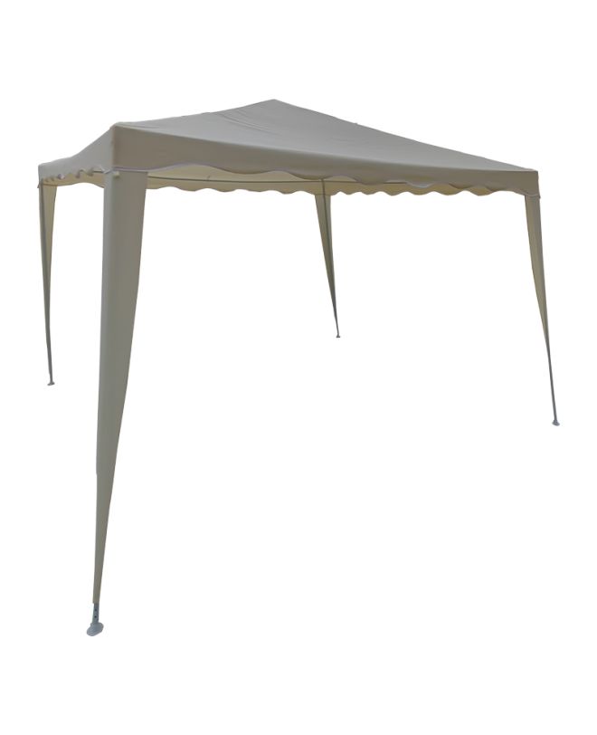 Κιόσκι Gazebo μεταλλικός σκελετός - ύφασμα μπεζ 3x3m