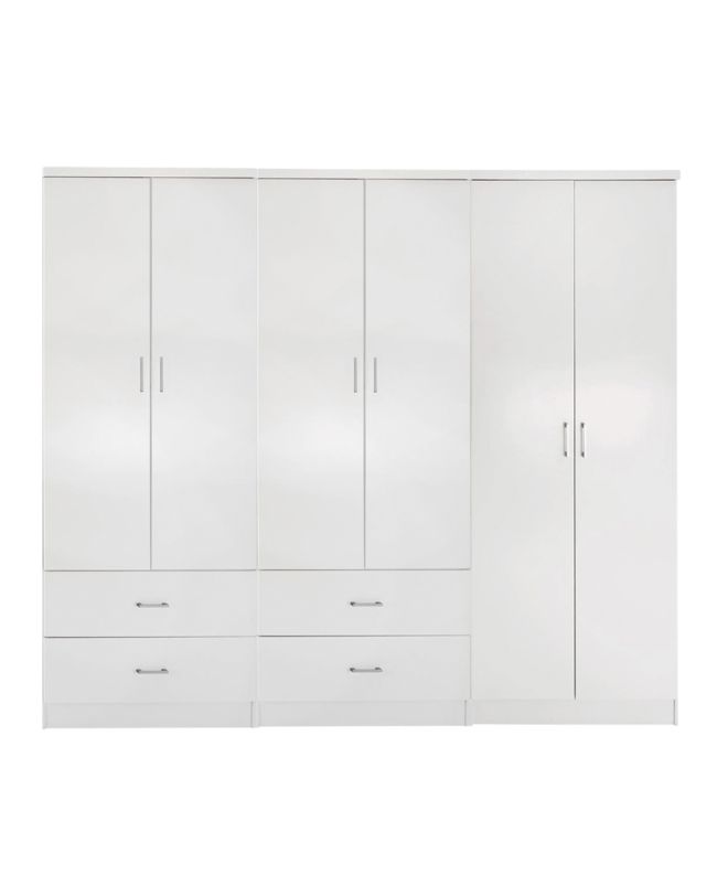 ΝΤΟΥΛΑΠΑ REINA HM21062.05 6ΦΥΛΛΗ ME 4 ΣΥΡΤΑΡΙΑ-ΜΕΛΑΜΙΝΗ ΣΕ ΛΕΥΚΟ 240x43x181Υεκ.