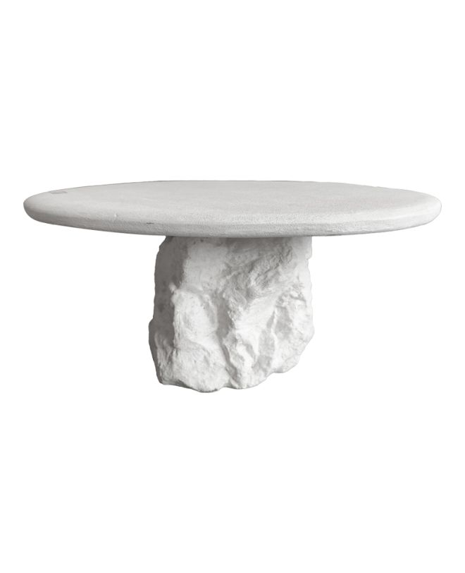 Τραπέζι σαλονιού Zinol mdf-polyresin λευκό Φ80x36εκ