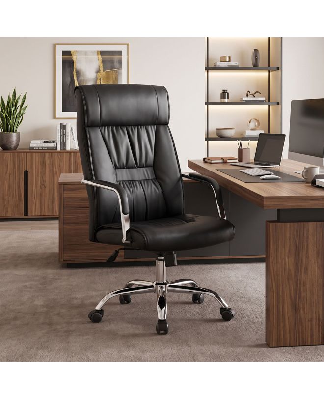 Καρέκλα γραφείου διευθυντή Biani pu μαύρο 56x70x107-115εκ