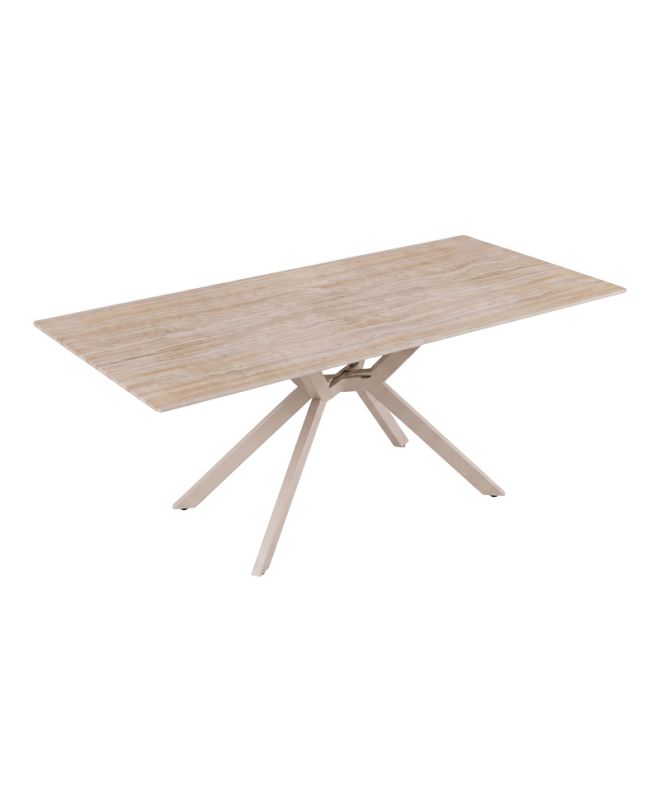 Τραπέζι Olven sintered stone σε όψη τραβερτίνας 180x90x75εκ