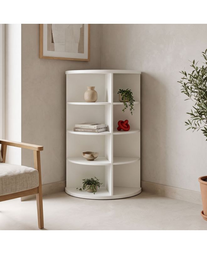 Γωνιακή ραφιέρα Benzal λευκό MDF 80x30x120εκ