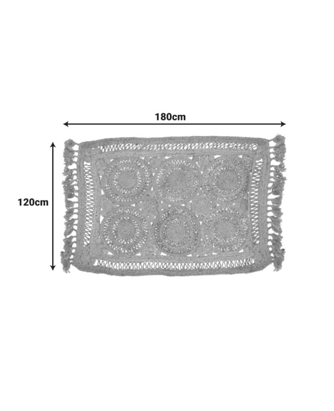 Χαλί Adena γιούτα με κρόσσια σε φυσική απόχρωση 180x120εκ