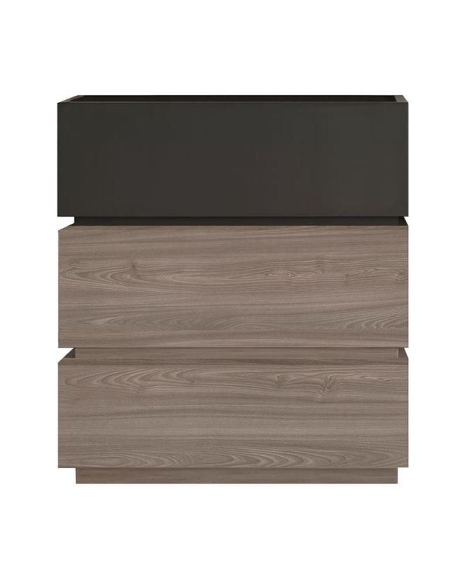VANITY Κομοδίνο 3 Συρτάρια Αποχρώσεων Sonoma Oak & Grey, με Αποσπώμενα χρωματικά Μέρη
