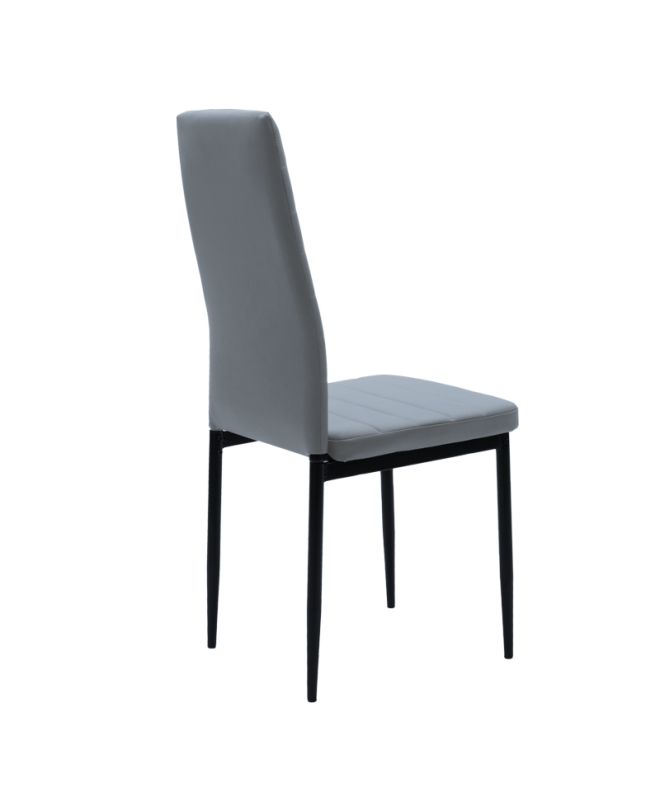 Καρέκλα Parker ανθρακί PU με μεταλλικό μαύρο πόδι 41x48x96εκ