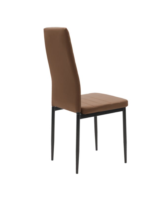 Καρέκλα Parker cappuccino PU με μεταλλικό μαύρο πόδι 41x48x96εκ