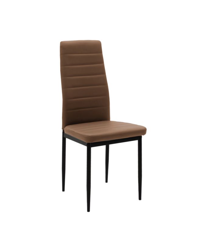 Καρέκλα Parker cappuccino PU με μεταλλικό μαύρο πόδι 41x48x96εκ