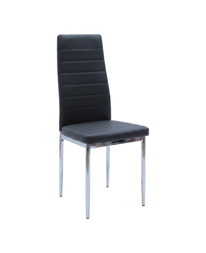 Καρέκλα Parker μαύρο PU με πόδι χρωμίου 41x48x96εκ