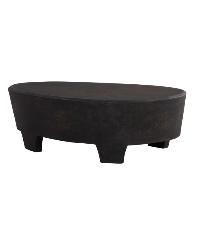 ΤΡΑΠΕΖΙ ΣΑΛΟΝΙΟΥ ΟΒΑΛ ΣΕΙΡΑ SANTORINI HM18066 MDF ΣΕ ΜΑΥΡΟ ΧΡΩΜΑ 100x60x33Υεκ.