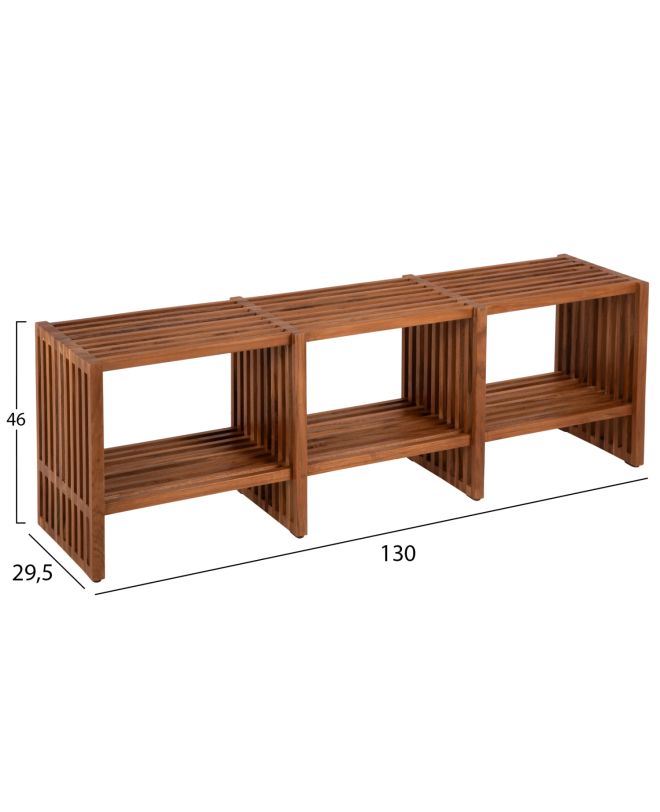 ΚΟΝΣΟΛΑ TV NYA HM9831 ΜΑΣΙΦ ΞΥΛΟ TEAK ΣΕ ΦΥΣΙΚΟ ΧΡΩΜΑ 130x29,5x46Υ εκ.