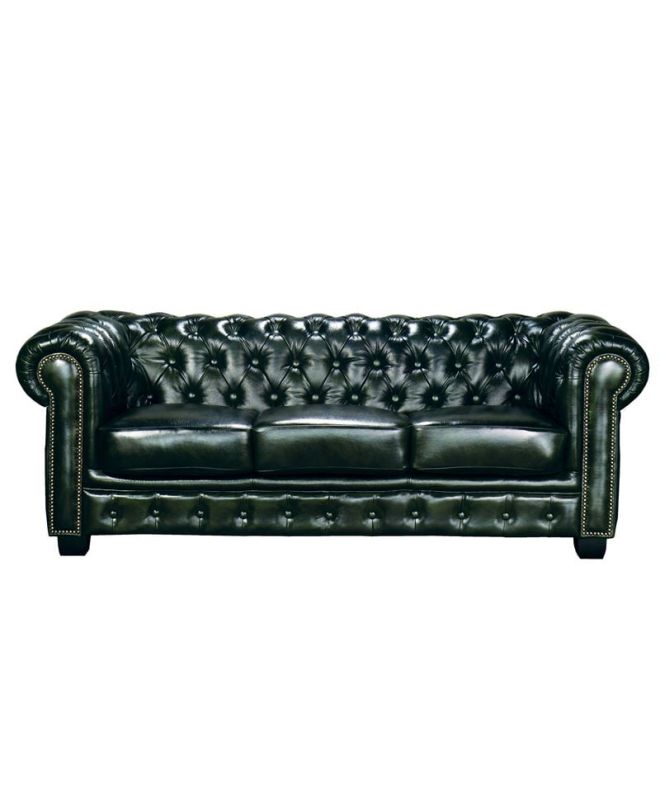 CHESTERFIELD Birmingham Kαναπές 3Θέσιος Σαλονιού Καθιστικού,Δέρμα Antique Green
