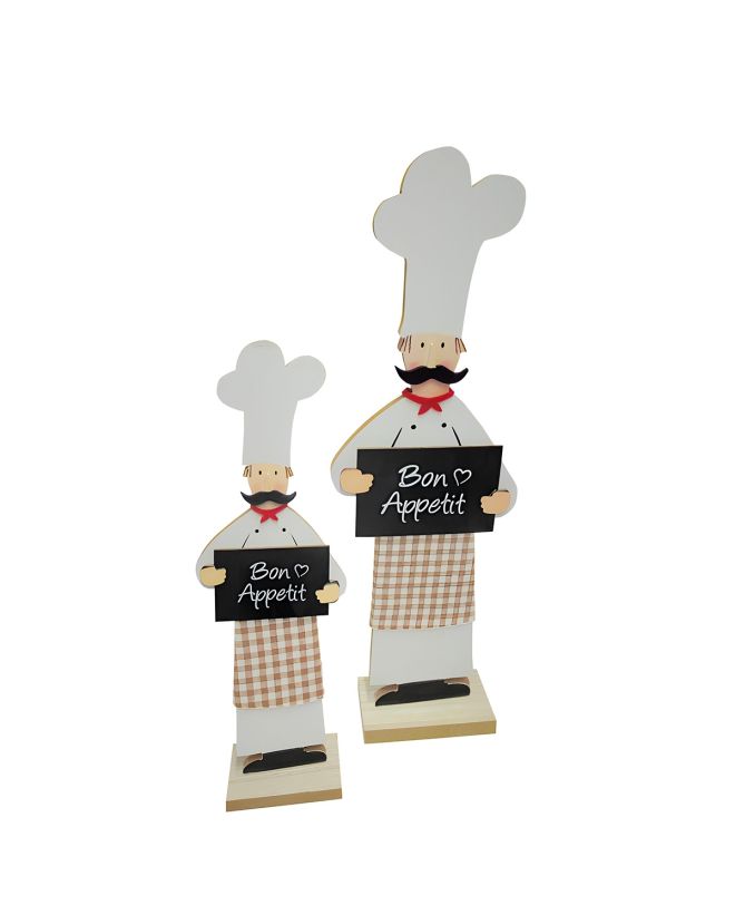 Stand Relief Cook "Bon Appetit" Cloth Τσόχα Mdf Λευκό PU 12 9.5x5x30cm