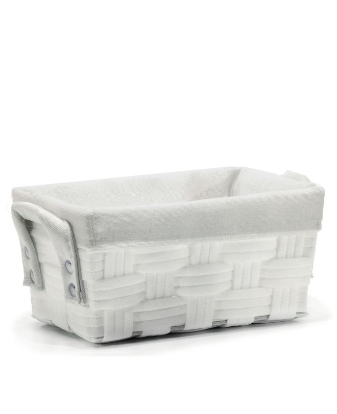 Καλάθι Αποθήκευσης Λευκό Polyester 28x17x13cm
