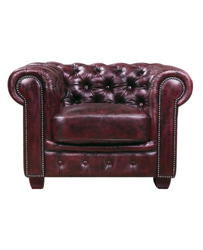 CHESTERFIELD Birmingham Πολυθρόνα Σαλονιού Καθιστικού, Δέρμα Antique Red