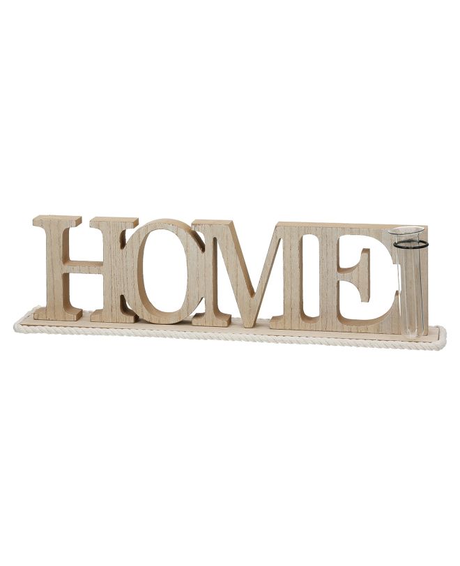Lettering "Home" Ξύλο Ecru PU 4 47x7.5x12.5cm