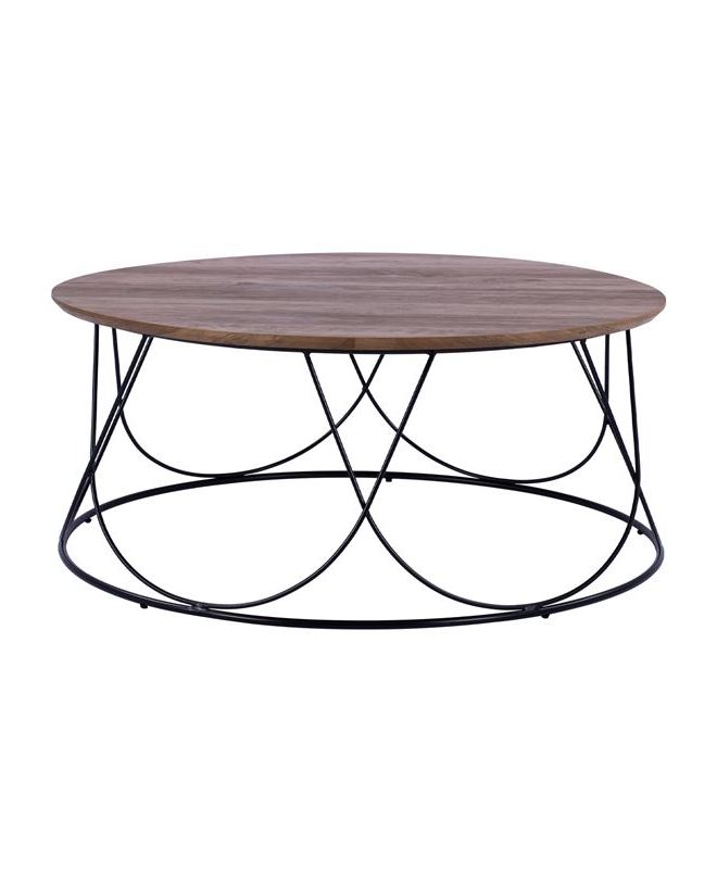 ΤΡΑΠΕΖΑΚΙ ΣΑΛΟΝΙΟΥ ZENA HM8690 MDF TOP ΜΕ ΜΕΤΑΛΛΙΚΟ ΜΑΥΡΟ ΣΚΕΛΕΤΟ Φ90Χ40Υ εκ.