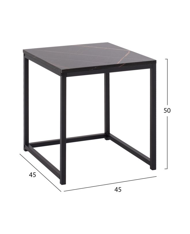 ΖΙΓΚΟΝ GRELAY 2 ΤΕΜ MDF ΟΨΗ ΜΑΡΜΑΡΟΥ & ΜΕΤΑΛΛΟ HM8762.13 45Χ45Χ50εκ. & 37Χ37Χ43 εκ.