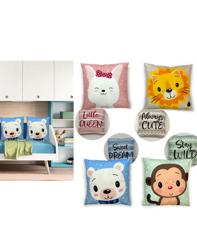 Μαξιλάρι Baby Cute 45x45cm Με Φερμουάρ Σε 4 Σχέδια