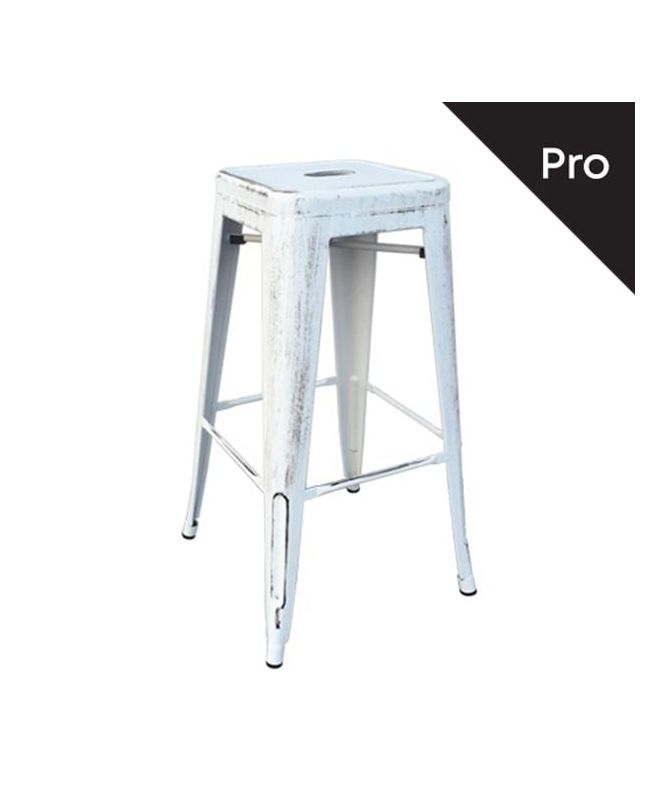 RELIX Σκαμπό Bar-Pro, Στοιβαζόμενο, Μέταλλο Βαφή Antique White