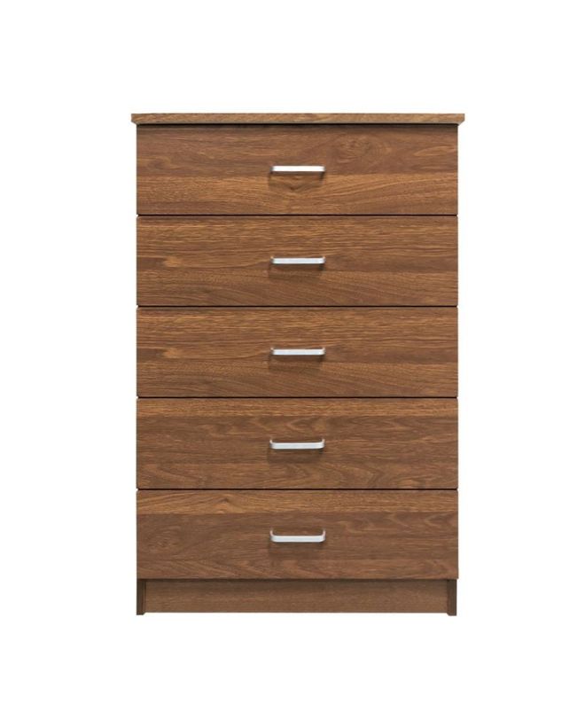 DRAWER Συρταριέρα με 5 Συρτάρια, Απόχρωση Καρυδί