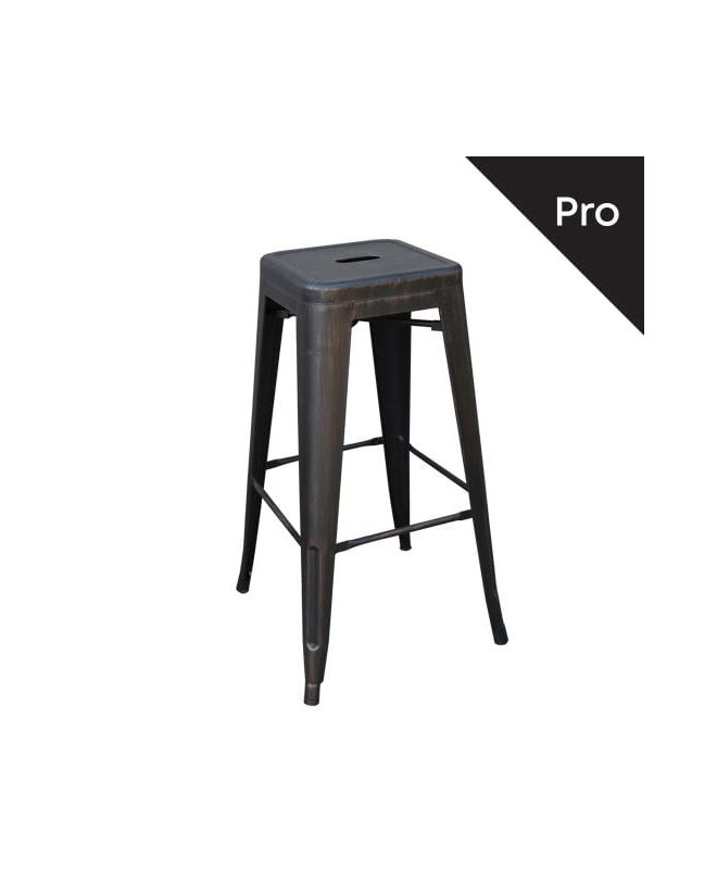 RELIX Σκαμπό Bar-Pro, Στοιβαζόμενο, Μέταλλο Βαφή Antique Black