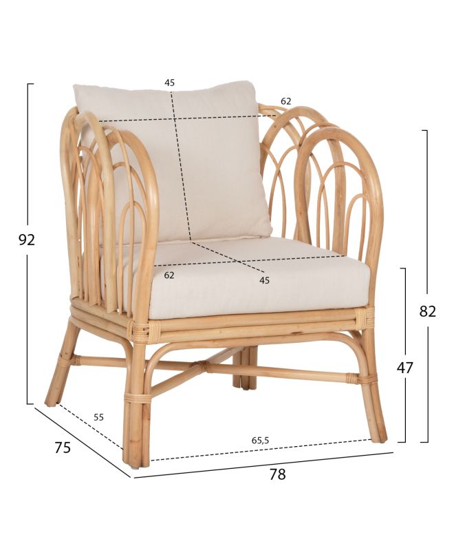 ΠΟΛΥΘΡΟΝΑ ESTOR HM9817 RATTAN ΣΕ ΦΥΣΙΚΟ-ΛΕΥΚΟ ΜΑΞΙΛΑΡΙ--Β'ΔΙΑΛΟΓΗΣ 78x75x92Υ εκ.