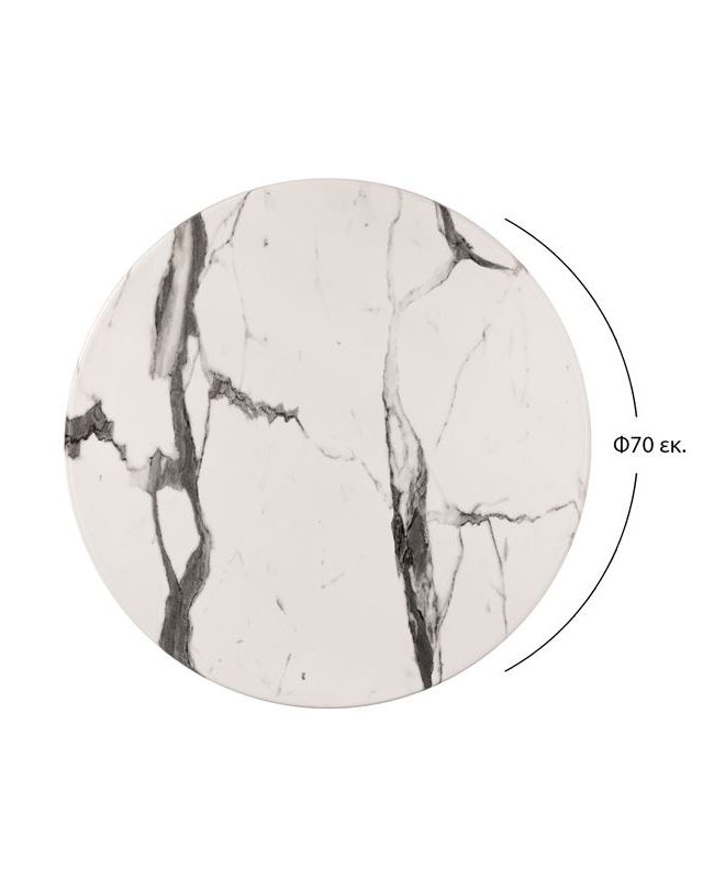 ΕΠΙΦΑΝΕΙΑ ΤΡΑΠΕΖΙΟΥ Φ70Χ2.5εκ. WERZALIT MARBLE WHITE-GREY 5657 HM5228.11