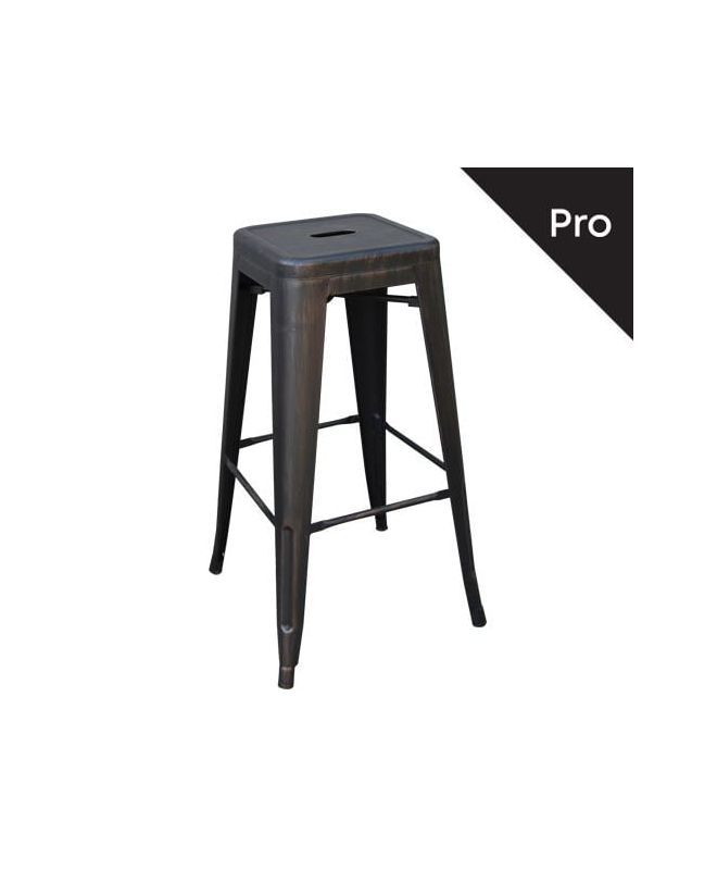 RELIX Σκαμπό Bar-Pro H.67cm, Στοιβαζόμενο, Μέταλλο Βαφή Antique Black