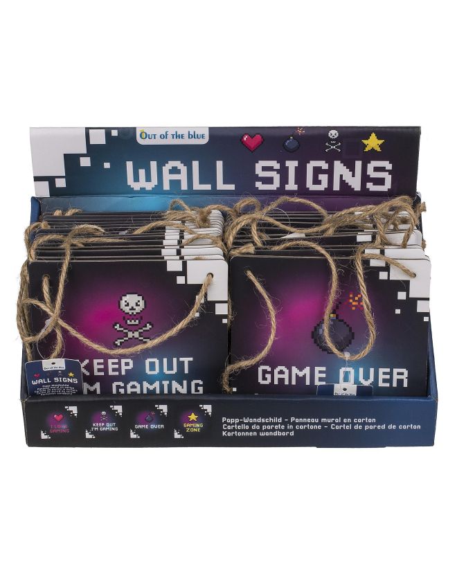 Πινακίδα Κρεμαστή Διακοσμητική Gaming Χαρτόνι 18x18cm Σε 4 Σχέδια