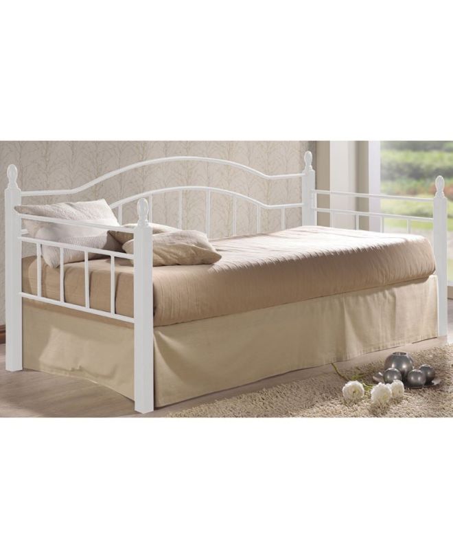 VINCENT Daybed Κρεβάτι Μονό Μέταλλο Βαφή Άσπρο, Ξύλο 'Ασπρο