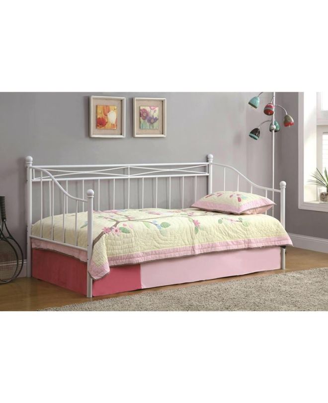 MARIN Set: Daybed με Στρώμα 90x190 + Βοηθητικό Κρεβάτι με Στρώμα 85x185 Μέταλλο Άσπρο