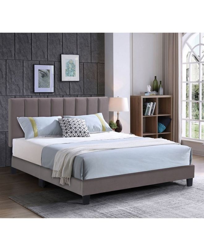 ALLEGRO Κρεβάτι Διπλό 160x200cm, Ύφασμα Cappuccino, με Κεφαλάρι πολλαπλών θέσεων